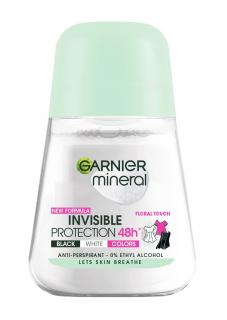 Garnier Mineral Dezodorant Roll-On Invisible Protection 48h Floral Touch - Black,White,Colors 50ml