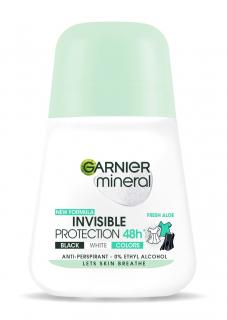 Garnier Mineral Dezodorant Roll-On Invisible Protection 48h Fresh Aloe - Black,White,Colors 50ml