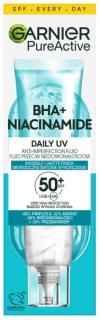GARNIER Pure Active Fluid Przeciw Niedoskonałościom BHA + Niacynamide Daily UV SPF50+ 40ml