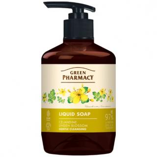 Green Pharmacy Mydło w Płynie  do Rąk i Ciała Jaskółcze Ziele i Lipa 460ml