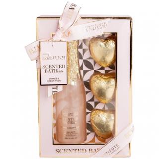 IDC Institute Elegancki Zestaw do Kąpieli Rose Nuta Pomarańczy i Cedru 150 ml + 3x30 g