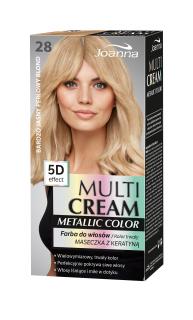 Joanna Multi Cream Metallic Color Farba Do Włosów Nr 28 Bardzo Jasny Perłowy Blond 1op.