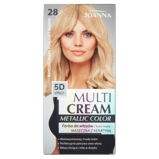 Joanna Multi Cream Metallic Color Farba do Włosów nr 28 Bardzo Jasny Perłowy Blond