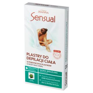 Joanna Sensual Plastry do Depilacji Ciała - Skóra Wrażliwa Aloes 1 op.  - 12 sztuk
