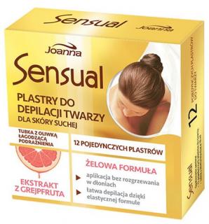 Joanna Sensual Plastry do Depilacji Twarzy Grejpfrut Skóra Sucha 12 szt