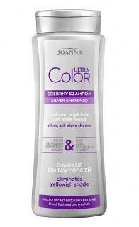 Joanna Ultra Color Srebrny Szampon Do Włosów Eliminujący Żółtawy Odcień - Srebrne I Popielate Odcienie Blond 400ml