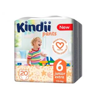 Kindi Pielucho-Majtki Junior Extra Rozmiar 6 (15+ kg) 20 Sztuk