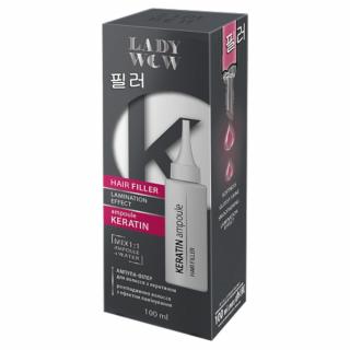 Lady Wow Hair Filler Ampułka Keratynowa do Włosów - Efekt Laminacji 100ml