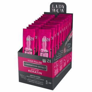 Lady Wow Hair Filler Ampułka Keratynowa do Włosów - Efekt Laminacji 15ml - 1szt.