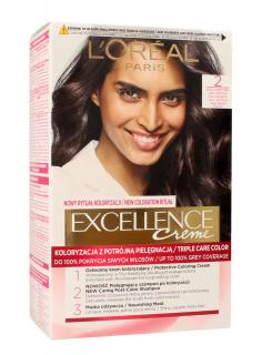 Loreal Excellence Creme Krem Koloryzujący 2 Bardzo Ciemny Brąz 1op.