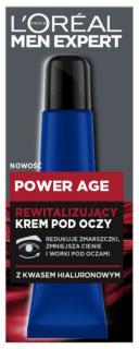 Loreal Men Expert Power Age Rewitalizujący Krem Pod Oczy Dla Mężczyzn 15ml