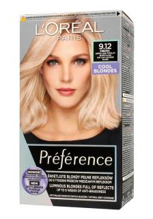 Loreal Preference Farba Do Włosów 9.12 Siberia - Bardzo Jasny Popielaty Beżowy Blond 1op.