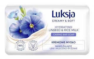 Luksja Creamy Soft Nawilżające Kremowe Mydło W Kostce Len Mleczko Ryżowe 90g