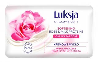 Luksja Creamy Soft Wygładzające Kremowe Mydło W Kostce Róża Proteiny Mleka 90g