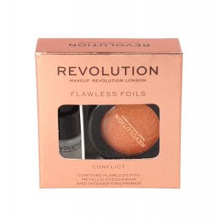 Makeup Revolution Flawless Foils Cień Do Powiek Metaliczny+Baza Conflict 1op.