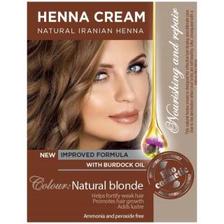 Naturalna Kremowa Henna Irańska Naturalny Ciemny Blond / Jasny Brąz 50 ml Olejek Łopianowy Regeneracja