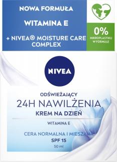 Nivea 24h Nawilżenia Odświeżający Krem Na Dzień Spf15 Do Cery Normalnej I Mieszanej 50ml