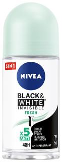 Nivea Antyperspirant Black White Invisible Fresh Roll-On Damski 50ml
