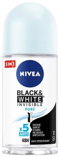 Nivea Antyperspirant Black White Invisible Pure Roll-On Damski 50ml
