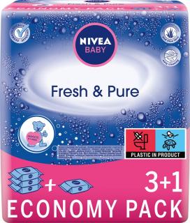 Nivea Baby Chusteczki Pure Fresh 3+1 (4 X 63 Szt)