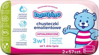 Nivea Bambino Chusteczki Emolientowe 3w1 Hipoalergiczne 2 x 57szt.