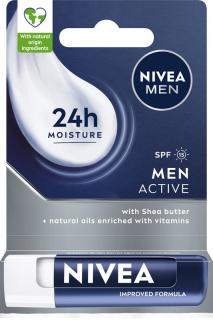 Nivea Men Active Pomadka do Ust z Masłem Shea Spf 15 4.8 G