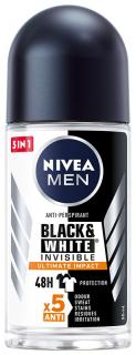 Nivea Men Dezodorant Black White Invisible Ultimate Impact 5in1 Roll-On 50ml