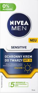 Nivea Men Sensitive Łagodzący Krem Nawilżający do Twarzy SPF 15 75ml