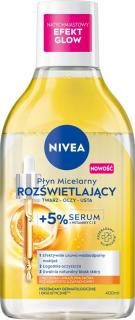 Nivea Płyn Micelarny Rozświetlający Twarz Oczy Usta + 5% Serum 400ml