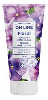 On Line Floral Kwiatowy Krem Do Rąk - Fiołek Lotos 75ml