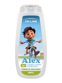 On Line Kids Alex 3w1 Szampon Żel Płyn do Kąpieli - Apple Jabłko 400 ml