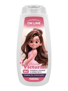 On Line Kids Princess Victoria 3w1 Szampon Żel Płyn do Kąpieli - Pudding 400 ml