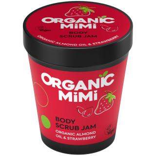 ORGANIC MIMI Dżem-Peeling do Ciała Olejek Migdałowy i Truskawka 250 g