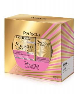 Perfecta 24K Gold i Rose Oil Zestaw krem na Dzień i Noc 60+ i Krem pod Oczy