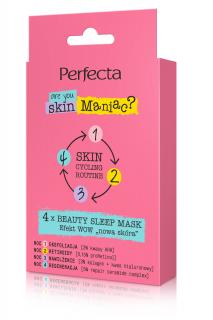 Perfecta Skin Cycling Routine Maseczki 4x Beauty Sleep Mask Efekt Wow 4szt.