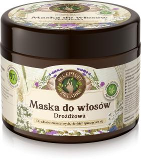 Receptury Zielarki Domowe Tradycje Maska Drożdżowa Do Włosów Zniszczonych,Cienkich i Puszących Się 300ml