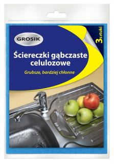 Sarantis Jan Niezbędny Grosik Ściereczki Gąbczaste Celulozowe 3 Sztuki