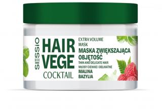 Sessio Hair Vege Coctail Maska Zwiększająca Objętość Do Włosów Cienkich i Delikatnych - Malina i Bazylia 250ml