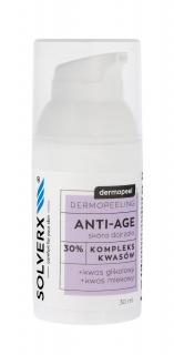 Solverx Dermopeel Dermopeeling Anti-Age - Kompleks Kwasów 30% (Glikolowy,Mlekowy) 30ml