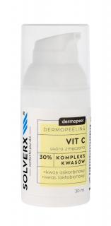 Solverx Dermopeel Dermopeeling Vit C - Kompleks Kwasów 30% (Askorbinowy,Laktobionowy) 30ml