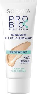 Soraya Probio Make-Up Prebiotyczny Podkład Kryjący 03 Ciepły Beż - Ochrona Mikrobiomu 30ml