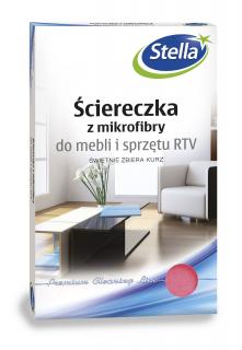 Stella Ściereczka Z Mikrofibry Do Mebli I Sprzętu Rtv - Świetnie Zbiera Kurz 1szt