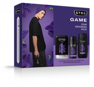 Str 8 Zestaw Prezentowy Game dla Mężczyzn: Woda Po Goleniu 100ml + Deo Spray 150ml + Żel Pod Prysznic 250ml