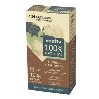 Venita Herbal Hair Color Ziołowa Farba do Włosów nr 4.34 Orzechowy Brąz