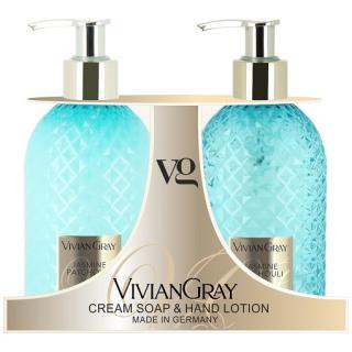 VIVIAN GRAY Gemstone Jaśmin Zestaw Delikatne Mydło w Płynie 300 ml + Balsam do Rąk 300 ml