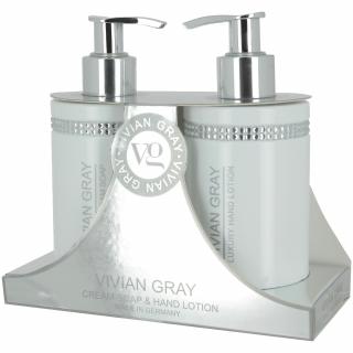 VIVIAN GRAY Zestaw do Pielęgnacji Rąk Mydło i Balsam White Crystals 2 x 250 ml