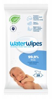 Water Wipes Bio Chusteczki Nawilżane Dla Noworodków i Niemowląt 99.9% Wody - Biodegradowalne 1op.-28szt