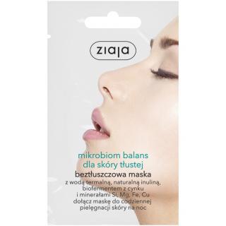 Ziaja Beztłuszczowa Maska Mikrobiom Balans dla Skóry Tłustej na Noc 7 ml