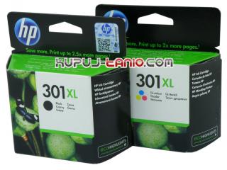 HP 301XL Black + Color oryginalne tusze HP Deskjet 1050, HP Deskjet 2540, HP Deskjet 1510, HP Deskjet 1000, HP Envy 5530, HP Officejet 4630