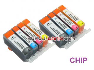 .PGI-520BK - CLI-521 tusze do Canon (8 szt  z chipami, Crystal) tusze do Canon MP540, Canon iP3600, Canon iP4700, Canon MP560, Canon iP4600